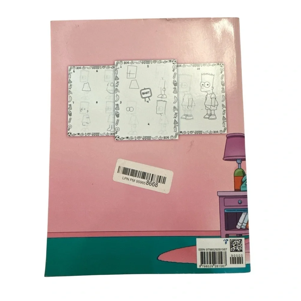 The Simpsons How To Draw Book - Pink Cover Kids Beginners Cartoon Art Book Gift
